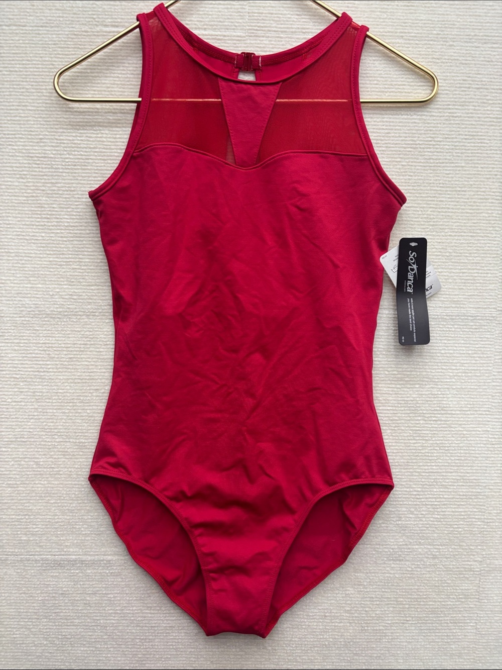 So Danca Red High-Neck Women's One-Piece Dance piece 6